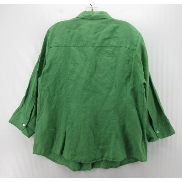 LL Bean Top Large Linen Shirt Button Up Woven Summer Resortwear * - Picture 6 of 12
